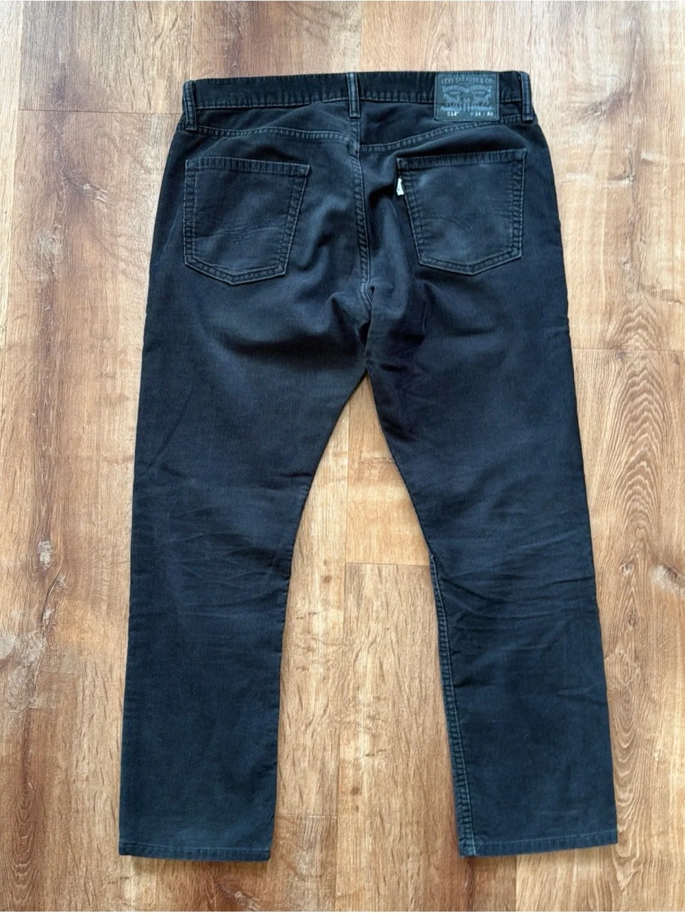 Levi's 514 Men's 34 Black Corduroy Straight Fit Pants Fall Classic